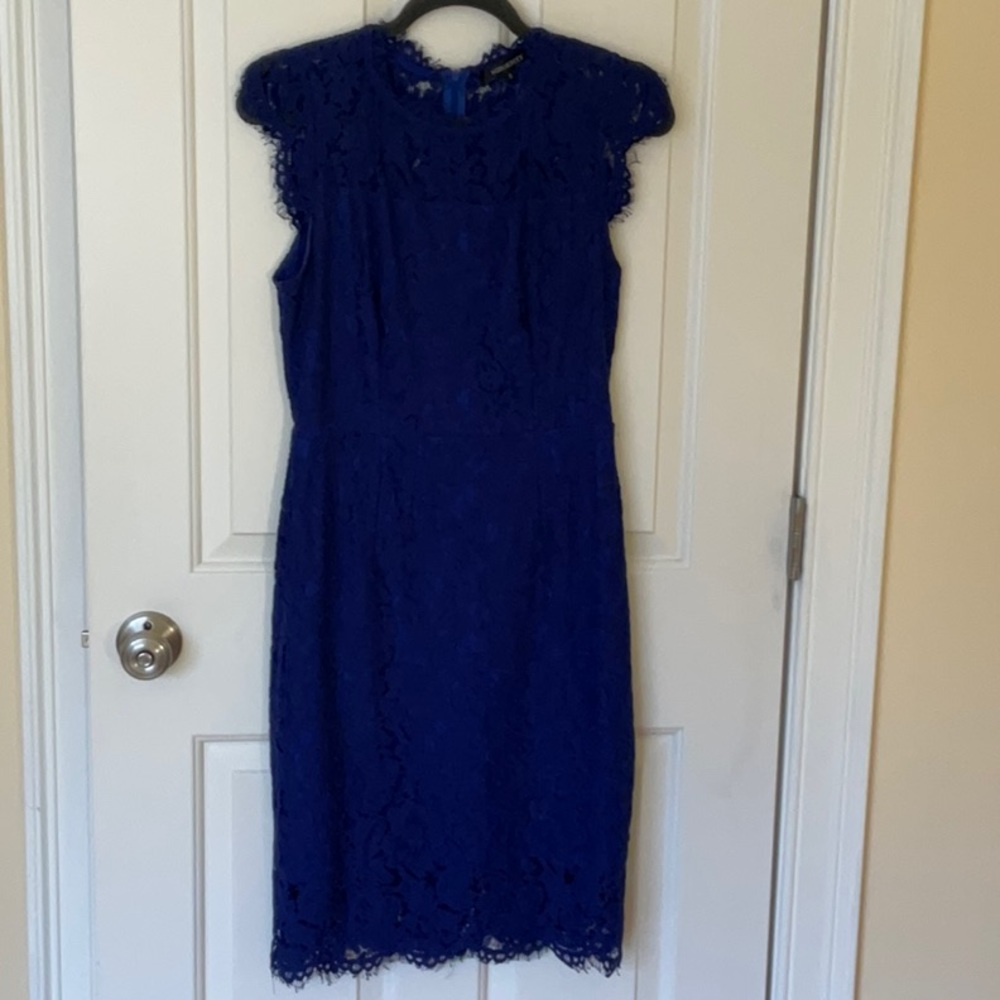 MEROKEETY Women's Cap Sleeve Lace Floral Cocktail Dress Crew Neck Knee Length